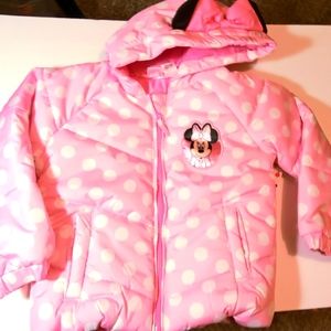 Minnie Mouse Puffer 4T Toddler's Coat NWT